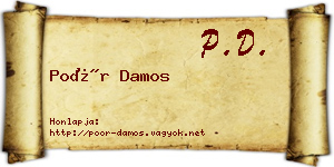 Poór Damos névjegykártya